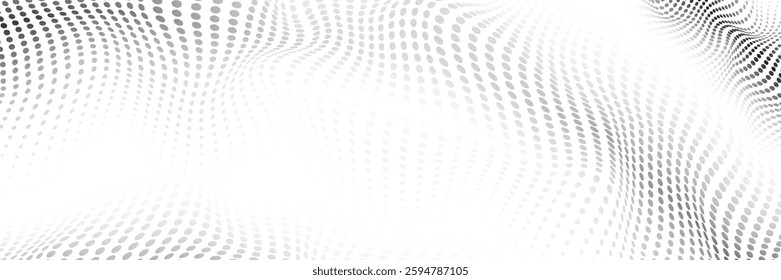 Wave of particles. Digital wave background concept. Abstract technology background. Big data visualization. Vector