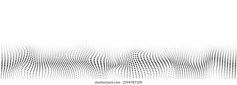 Wave of particles. Digital wave background concept. Abstract technology background. Big data visualization. Vector