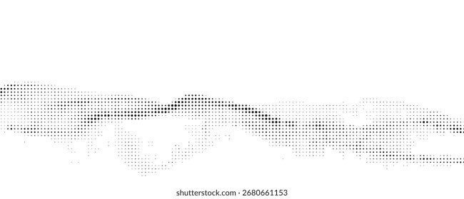 Wave of particles. Digital wave background concept. Abstract technology background. Big data visualization. Vector illustration.