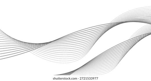Wave of particles. Digital wave background concept. Abstract technology background. Big data visualization. Vector illustration.