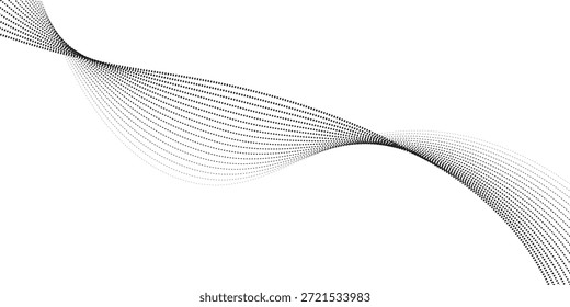Wave of particles. Digital wave background concept. Abstract technology background. Big data visualization. Vector illustration.