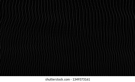 Wave of particles. Futuristic point wave. Vector illustration. Abstract background with a dynamic wave. Wave 3d