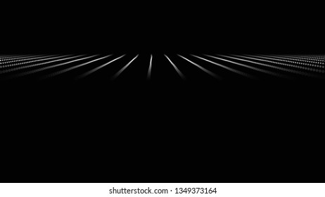 Wave of particles. Futuristic point wave. Vector illustration. Abstract background with a dynamic wave. Wave 3d