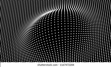 Wave of particles. Technology vector background. Big Data Particle .Vector illustration.