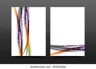 Wave pattern a4 annual report template, business corporate correspondence letter abstract background