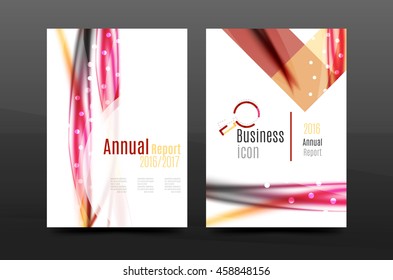 Wave pattern a4 annual report template, business corporate correspondence letter abstract background