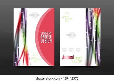 Wave pattern a4 annual report template, business corporate correspondence letter abstract background