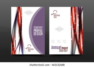Wave pattern a4 annual report template, business corporate correspondence letter abstract background