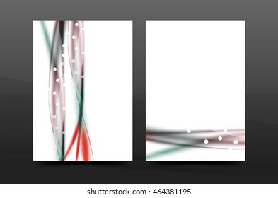 Wave pattern a4 annual report template, business corporate correspondence letter abstract background