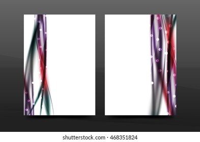 Wave pattern a4 annual report template, business corporate correspondence letter abstract background