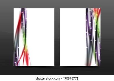 Wave pattern a4 annual report template, business corporate correspondence letter abstract background