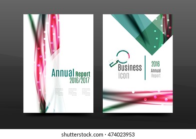 Wave pattern a4 annual report template, business corporate correspondence letter abstract background