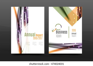 Wave pattern a4 annual report template, business corporate correspondence letter abstract background
