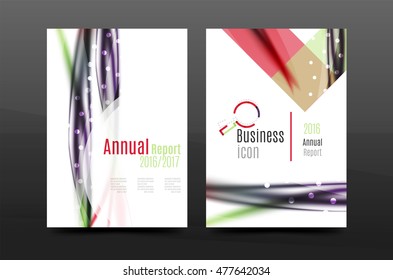 Wave pattern a4 annual report template, business corporate correspondence letter abstract background