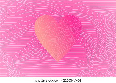 abstrakter Wellenmuster-Hintergrund mit Liebessymbol