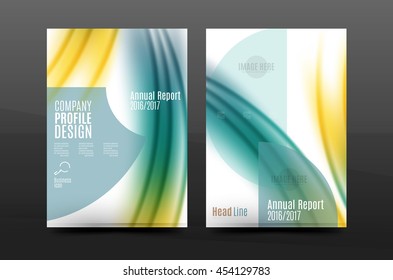 Padrão de onda design de cobertura de negócios relatório anual. Brochura modelo revista de layout ou folheto livreto em tamanho A4