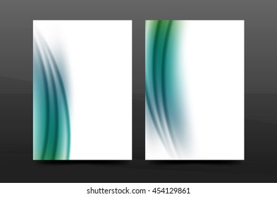 Wave pattern annual report business cover design. Brochure template layout magazine or flyer booklet in A4 size