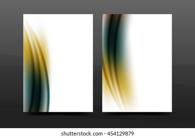 Wave pattern annual report business cover design. Brochure template layout magazine or flyer booklet in A4 size