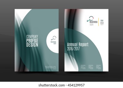 Wave pattern annual report business cover design. Brochure template layout magazine or flyer booklet in A4 size