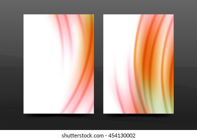 Wave pattern annual report business cover design. Brochure template layout magazine or flyer booklet in A4 size