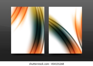 Wave pattern annual report business cover design. Brochure template layout magazine or flyer booklet in A4 size