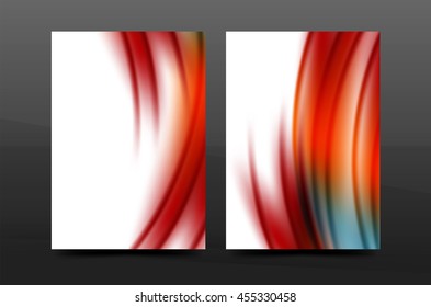 Wave pattern annual report business cover design. Brochure template layout magazine or flyer booklet in A4 size