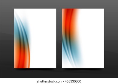 Wave pattern annual report business cover design. Brochure template layout magazine or flyer booklet in A4 size