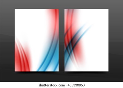 Wave pattern annual report business cover design. Brochure template layout magazine or flyer booklet in A4 size