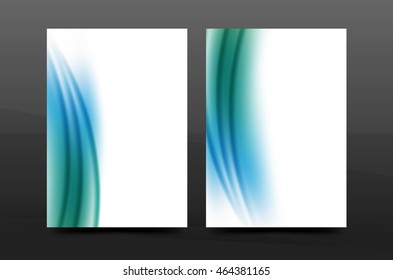 Wave pattern annual report business cover design. Brochure template layout magazine or flyer booklet in A4 size