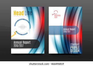 Wave Muster Geschäftsbericht Business Cover Design. Broschüre für das Layout von Vorlagen oder Broschüren in A4-Größe