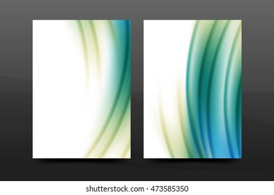 Wave pattern annual report business cover design. Brochure template layout magazine or flyer booklet in A4 size