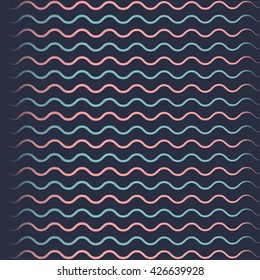 Wave pattern in art style. Abstract wave vector textured background for scrapbook.