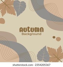 Wave pattern autumn background with leaf ornament. Attractive design and color, vector illustration for banner, greeting card, flyer, social media, poster.