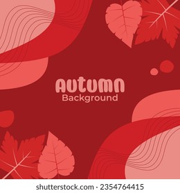 Wave pattern autumn background with leaf ornament. Attractive design and color, vector illustration for banner, greeting card, flyer, social media, poster.