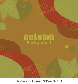Wave pattern autumn background with leaf ornament. Attractive design and color, vector illustration for banner, greeting card, flyer, social media, poster.