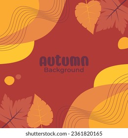 Wave pattern autumn background with leaf ornament. Attractive design and color, vector illustration for banner, greeting card, flyer, social media, poster.