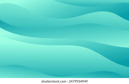 wave pattern background with bright turquoise gradient color