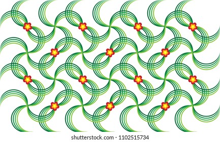 wave pattern background and flowers