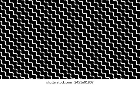 Wave pattern black and white background texture for fashion fabric style