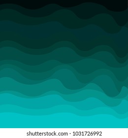 Wave pattern blue and green color background wallpaper design illustration