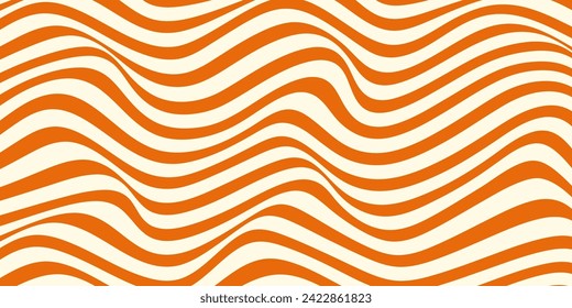 Wave pattern of caramel stripes. Toffee flow texture. Psychedelic linear texture.