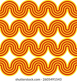 wave pattern of catalonia flag. abstract background for decoration. vector illustration