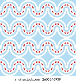 wave pattern of chicago flag. abstract background for decoration. vector illustration