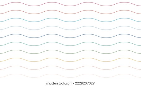 fondo colorido del patrón de onda en el vector de estilo de línea  