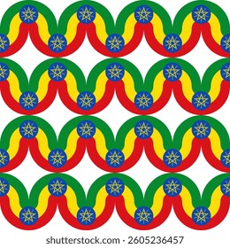 wave pattern of ethiopia flag. abstract background for decoration. vector illustration