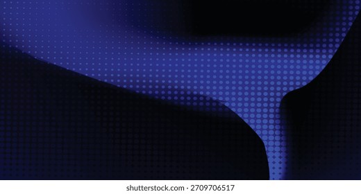 Wave pattern with futuristic blue abstract background and light dots.