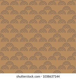 Wave pattern in Japanese style. Brown background
