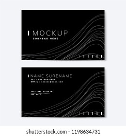 Wave pattern name card mockup vector