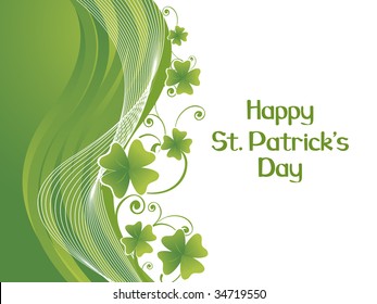 wave pattern patrick's day greeting card