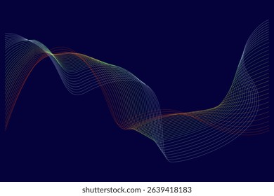 Wave pattern, radiating elegance and fluid motion. Ideal for modern branding, digital art, and minimalist design projects. Illustration vector design. EPS 10